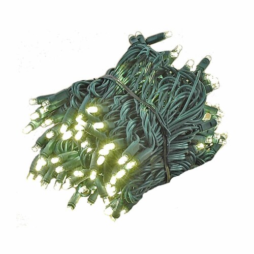 140 Light LED Chasing Christmas Mini Light Set, Warm White, Green Wire, 46.5', 1 Unit - Harris Teeter